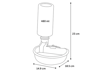 קערת מים יציבה במיוחד לכלובי רשת 480 מ"ל פלמינגו