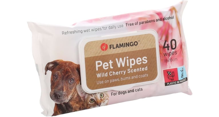 מגבונים לניקוי כלב וחתול בריח דובדבן