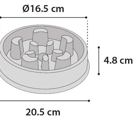 קערת האכלה איטית באבא אפורה 500 מ"ל