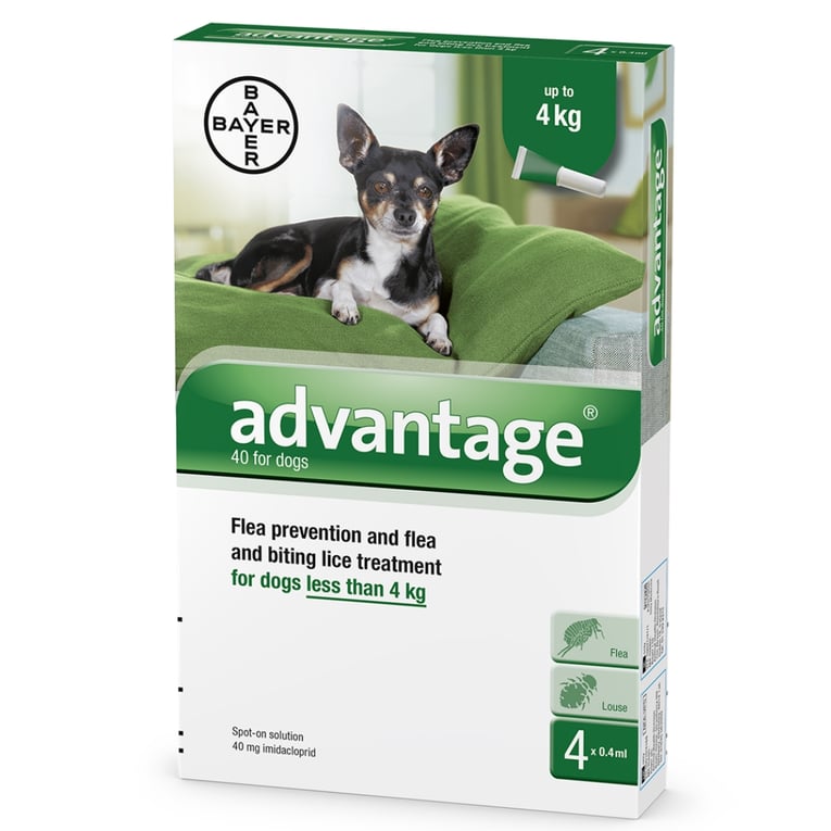 אדוונטג' לכלב עד 4 ק״ג – Advantage Dog up to 4kg