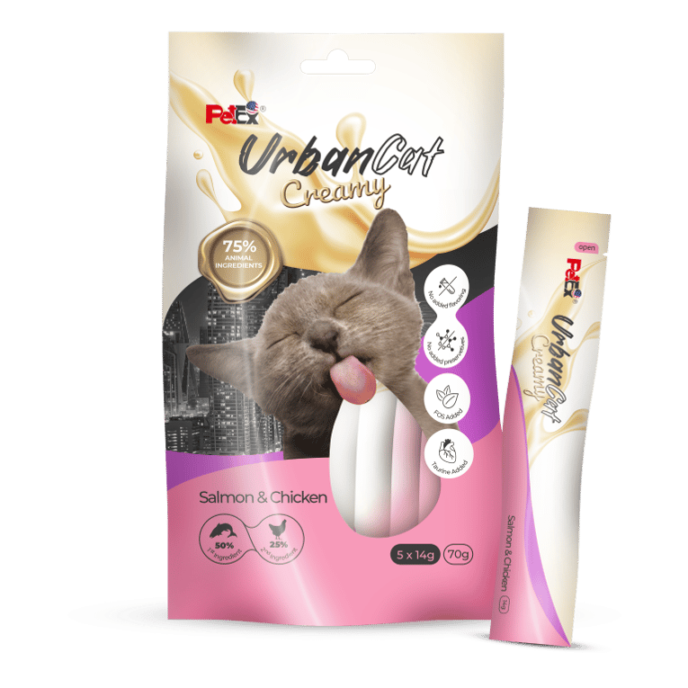 אורבן קט קרימי עם סלמון ועוף 70 גרם