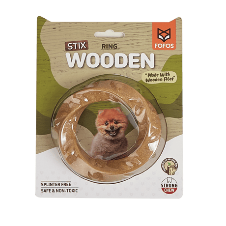 פופוס סטיקס צעצוע עץ בצורת טבעת לכלבים