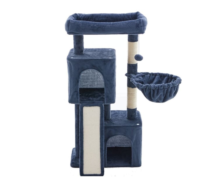 לאב מתקן גירוד מרופד פרווה אפור 47*78 102 ס"מ