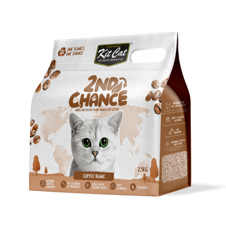 קיט קט חול אקולוגי מתגבש צמחי מסיבי אפונה בניחוח פולי קפה 7 ליטר