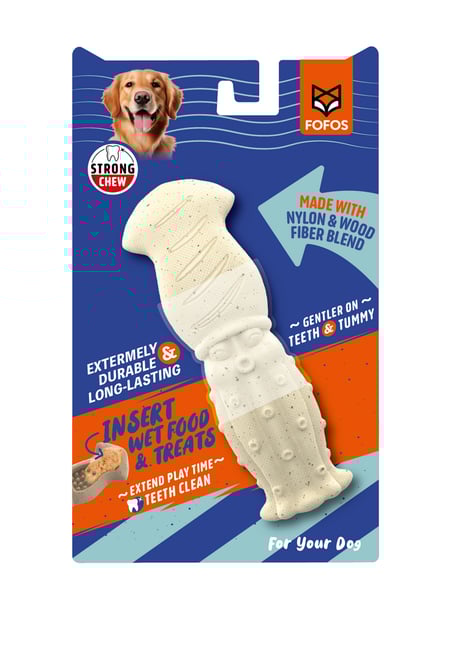 פופוס צעצוע לעיסה משולב עץ וניילון דיונון