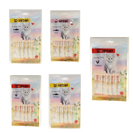 מבצע! 5 חבילות אורבן שלוקים לחתול במגוון טעמים