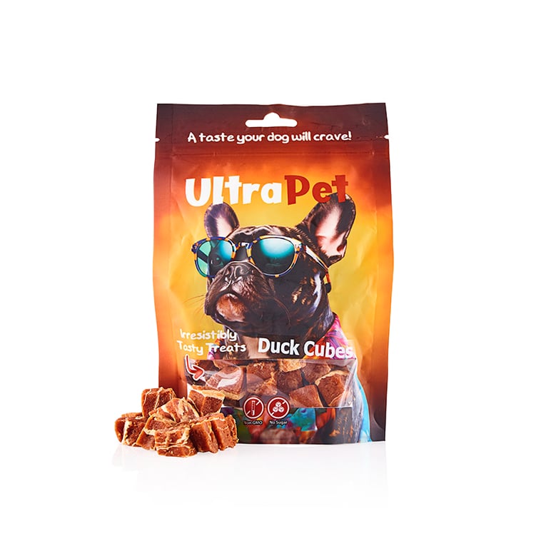 חטיף לכלב אולטרה פט קוביות ברווז 80 גרם