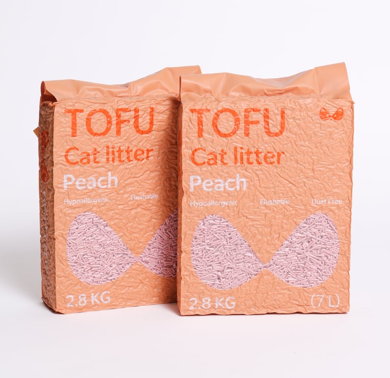 חול טופו אינפיניטי בריח אפרסק עדין 7 ליטר (2.8 ק"ג) - Infinity Pets Tofu Peach