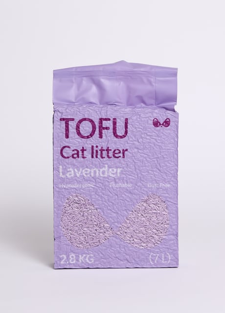 חול טופו אינפיניטי בריח לבנדר 7 ליטר (2.8 ק"ג) - Infinity Pets Tofu Lavender