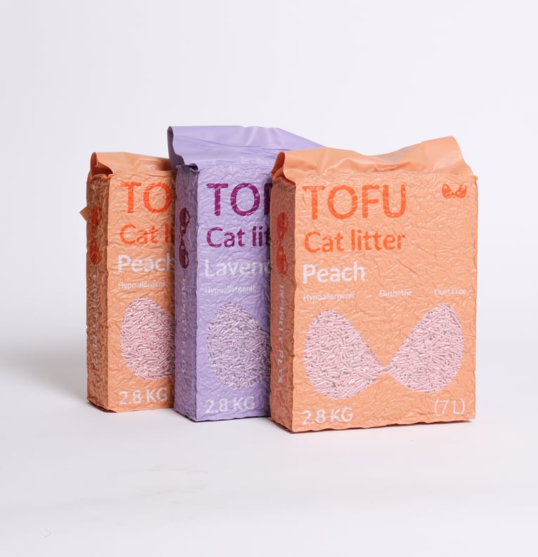 חול טופו אינפיניטי בריח לבנדר 7 ליטר (2.8 ק"ג) - Infinity Pets Tofu Lavender