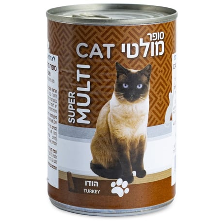 שימור סופר מולטי פטה הודו לחתול 400 גר'