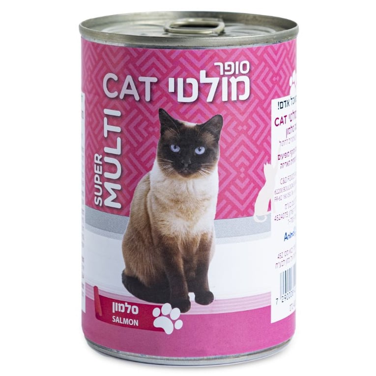 שימור סופר מולטי פטה סלמון לחתול 400 גר'