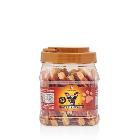 חטיף לכלב בצנצנת עצם קלציום ברווז אולטרה פט