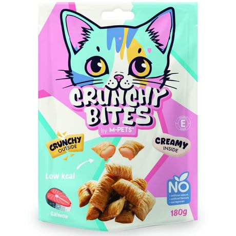 חטיף חתולים קראנצ'י בטעם סלמון ורוד 180 גרם