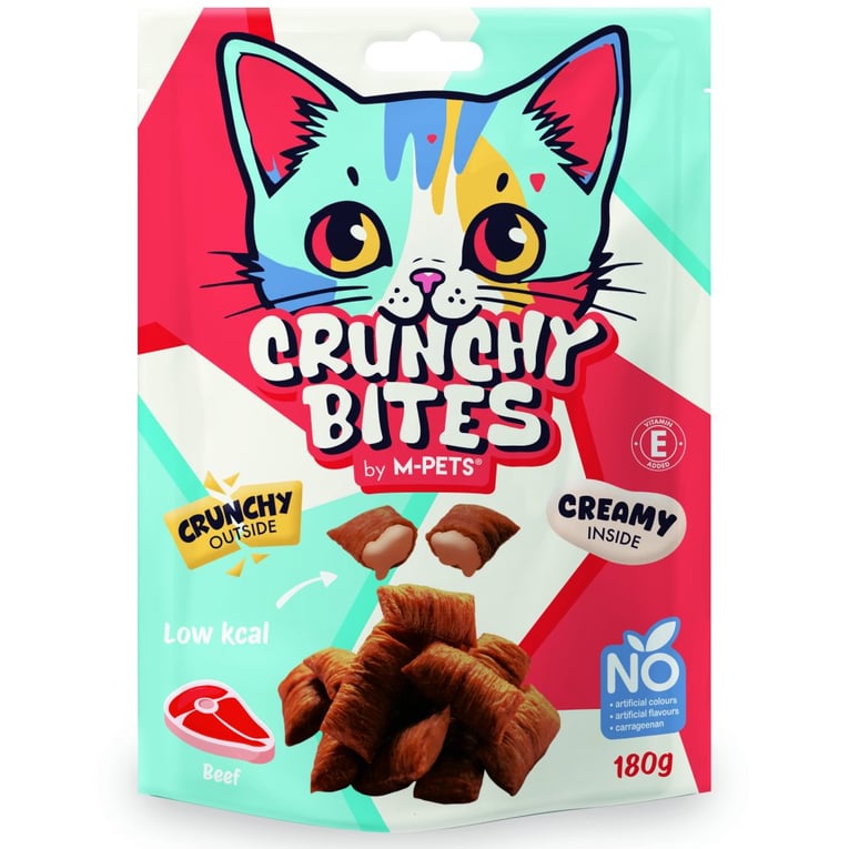 חטיף חתולים קראנצ'י בטעם בקר 180 גרם