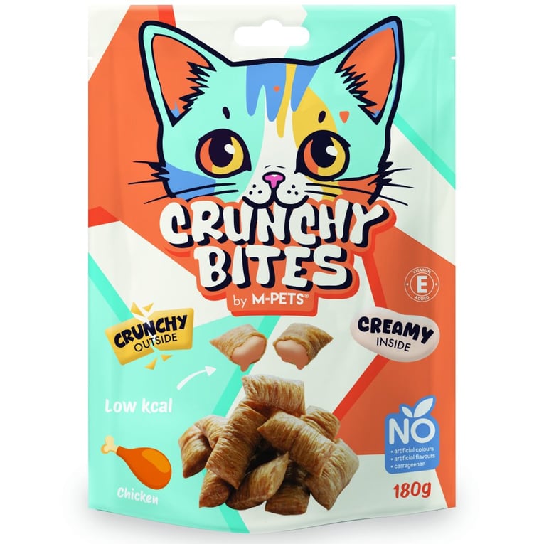 חטיף חתולים קראנצ'י בטעם עוף 180 גרם