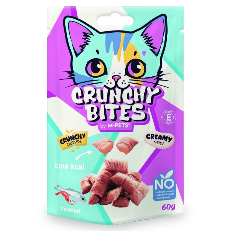 חטיף חתולים קראנצ'י בטעם פירות ים 60 גרם