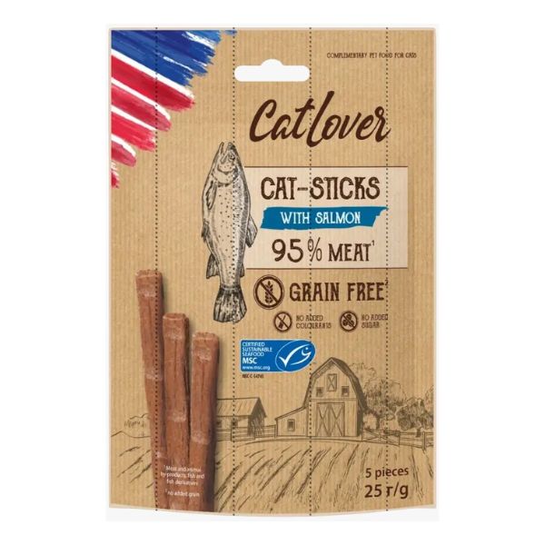 Cat Lover - סטיקים לחתול בטעם סלמון 5 יחידות Cat Lover - סטיקים לחתול בטעם סלמון 5 יחידות