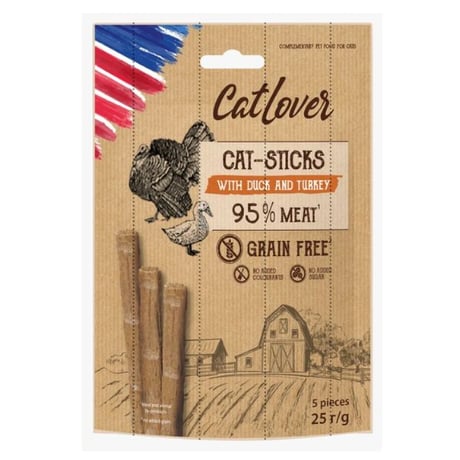 Cat Lover - סטיקים לחתול בטעם ברווז והודו 5 יחידות
