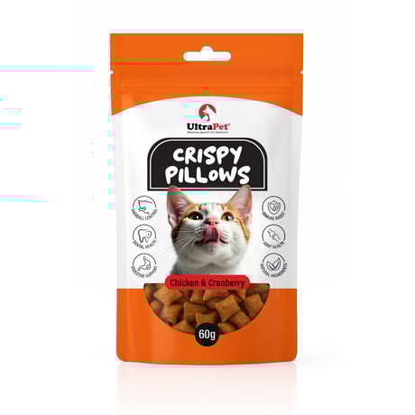 חטיף לחתול כריות עוף וחמוציות 60 גרם