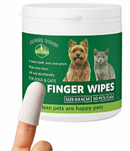מגבוני אצבע בקופסא לניקוי עיניים לכלבים וחתולים 50 יחידות - My Turf Wieps