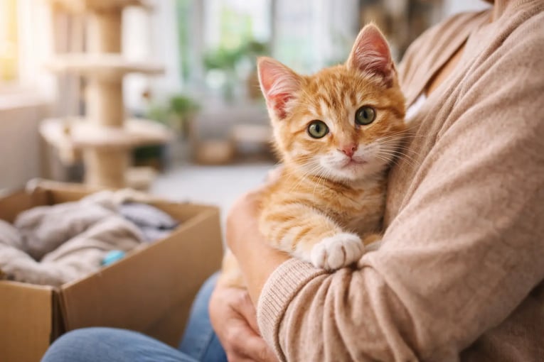 חתולים לאימוץ - חתול מאומץ בבית חדש