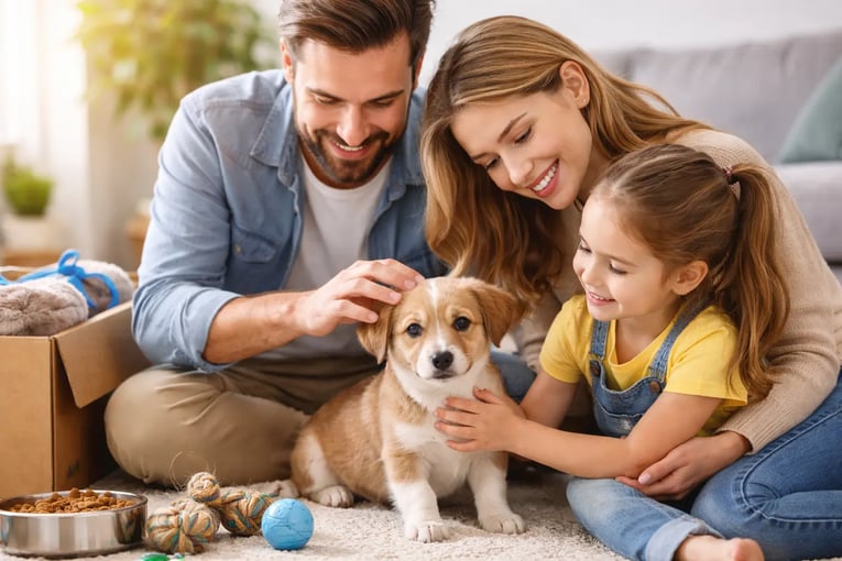 אימוץ כלבים קטנים - כלב קטן במשפחה חדשה