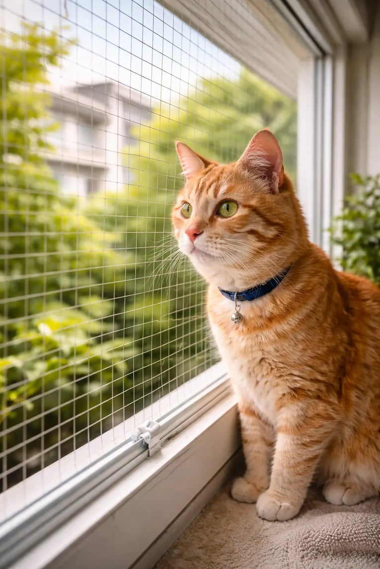 רשת לחתולים לחלון ולמרפסת - בטיחות בבית לחתול