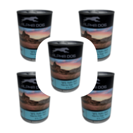 מבצע 5 יחידות שימור אלפא דוג פטה בקר 375 גרם