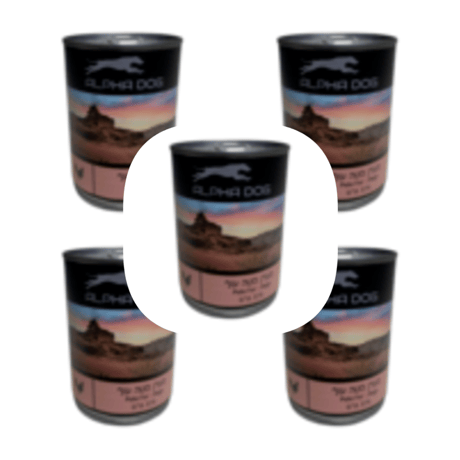 מבצע 5 יחידות שימור אלפא דוג פטה עוף 375 גרם