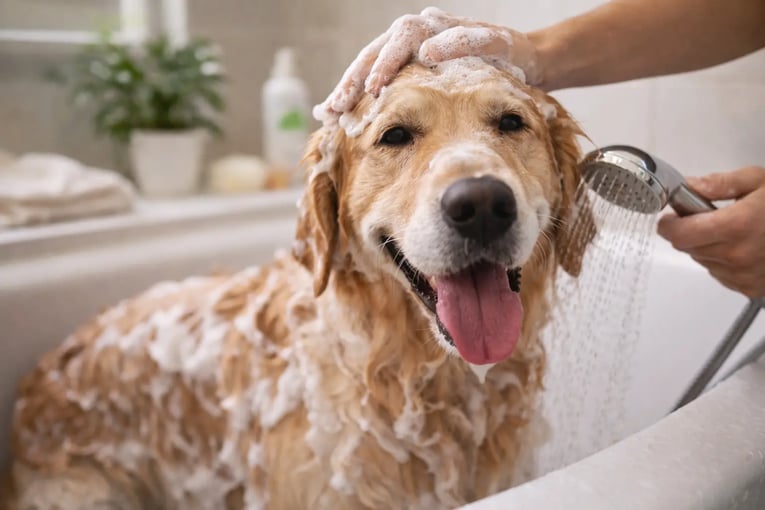 איך לקלח כלב בבית - רחצה נכונה לכלב