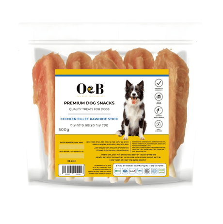 O&B מקל עור מצופה פילה עוף
