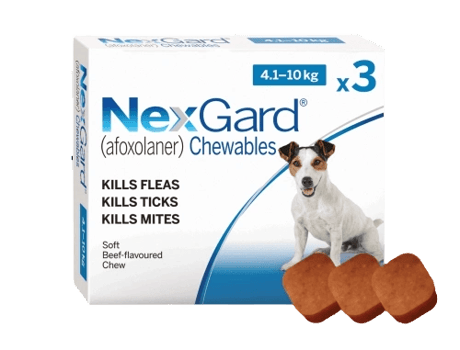 נקסגארד 3 כדורים נגד פרעושים וקרציות 4-10 ק”ג - NexGard
