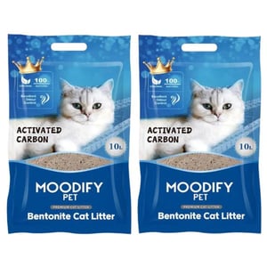 זוג מודיפיי Moodify חול לחתולים מתגבש בתוספת פחם פעיל- 2*10 ליטר