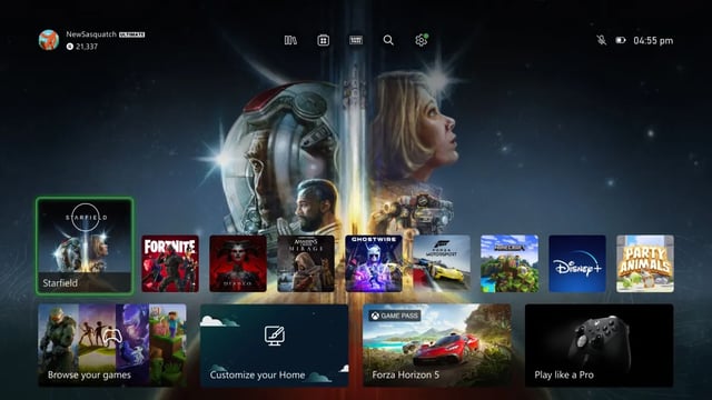 Pantalla de inicio - Xbox Series