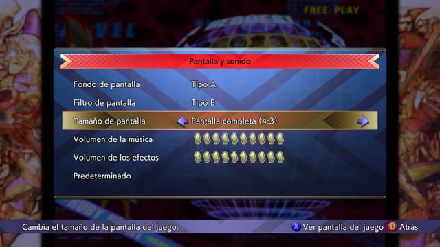 Marvel vs. Capcom Fighting Collection - Graphic settings
