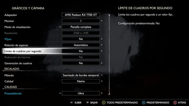 God of War Ragnarök - Settings