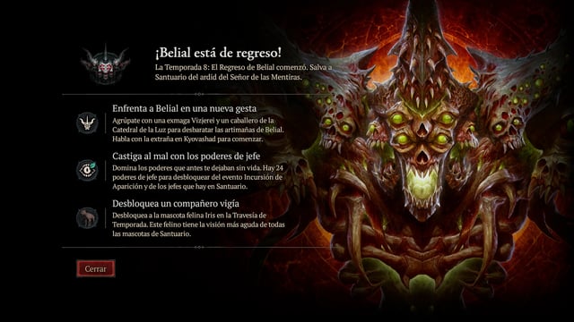 Diablo IV Temporada 8 - Belial