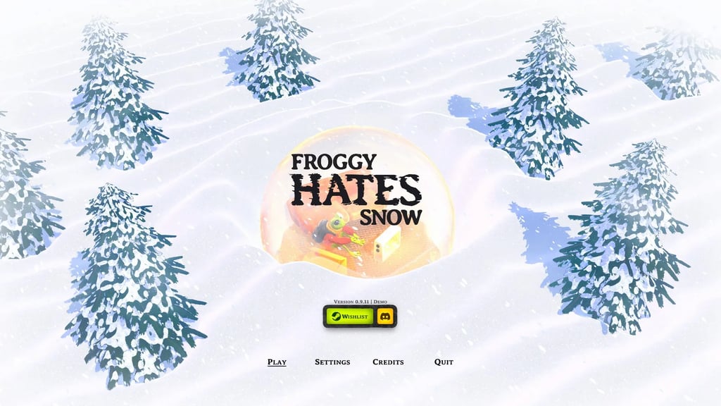 froggy hates snow
