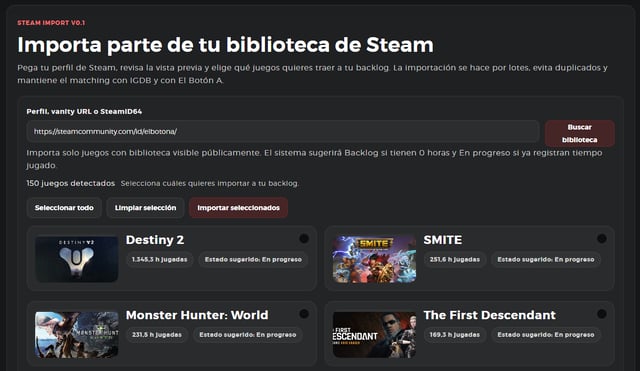ebacklog herramienta - Steam