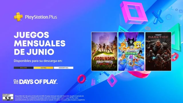 Los Juegos mensuales de PlayStation Plus para junio Grounded, Nickelodeon All-Star Brawl 2 y Warhammer 40,000 Darktide