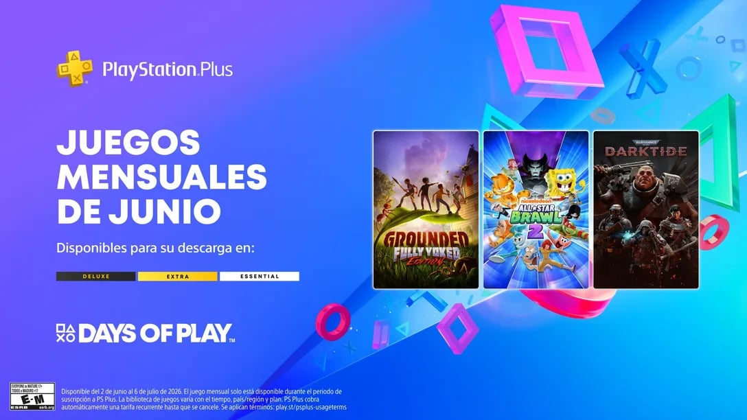 Los Juegos mensuales de PlayStation Plus para junio Grounded, Nickelodeon All-Star Brawl 2 y Warhammer 40,000 Darktide