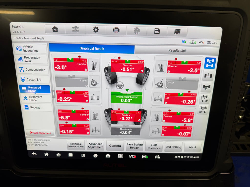 Alignment service at LR Wheels N Lifts Tampa