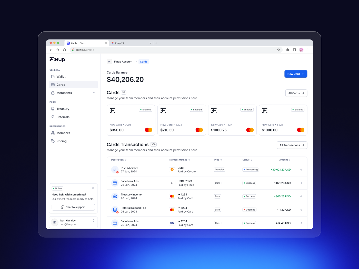 Finup.io - Unlimited VCCs