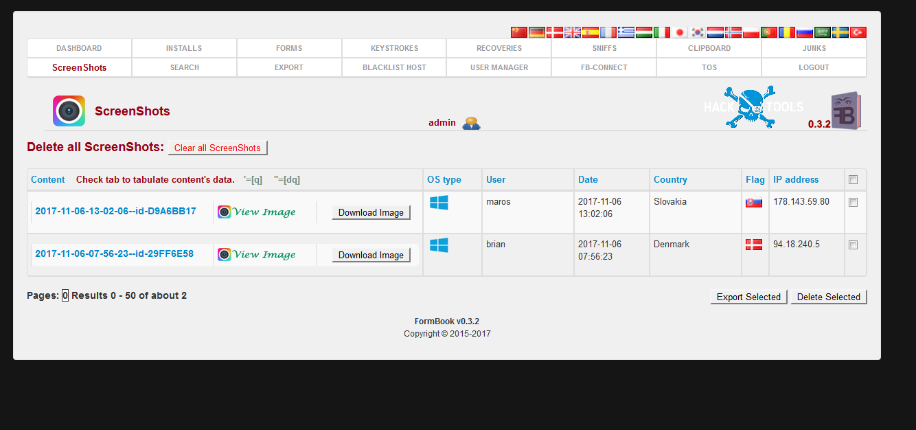 FormBook Formgrabber v0.3.2 Botnet