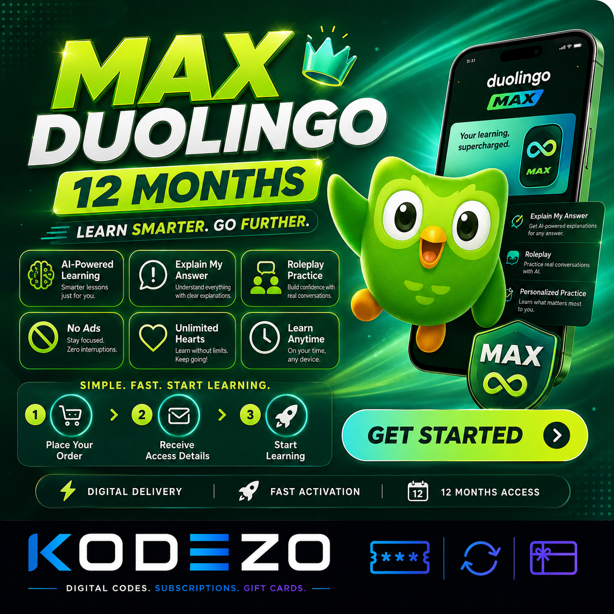 Max Duolingo - 12 Months [GLOBAL]