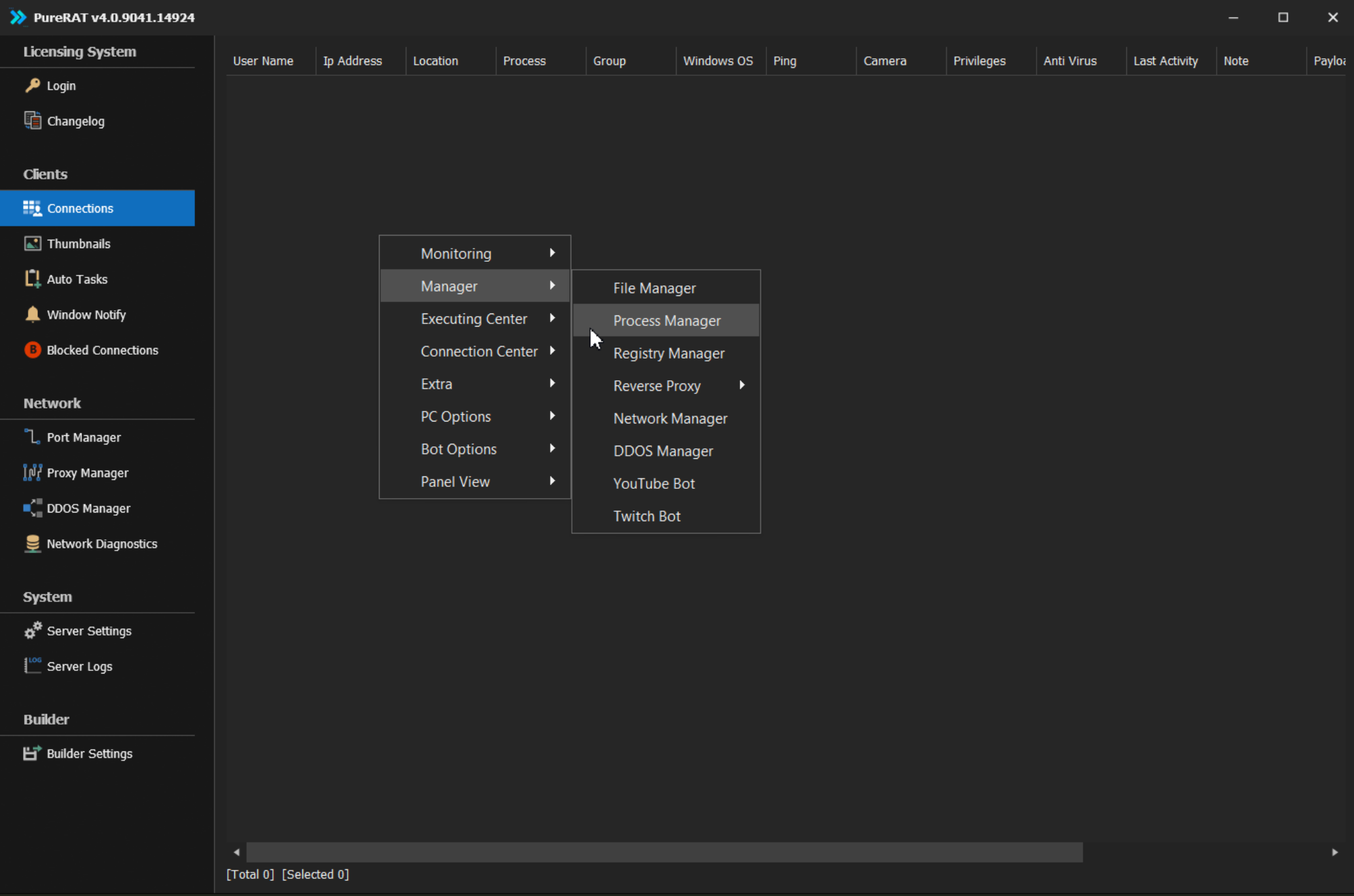 PURE RAT v4 // BEST REMOTE ADMINISTRATION TOOL // HVNC BYPASS CHROME CLONE