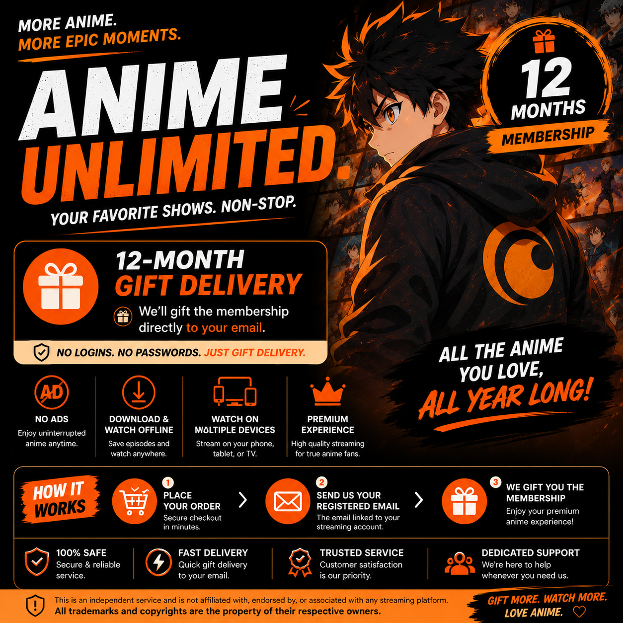CrunchyRoll Premium - Mega Fan 12 Months [E-Mail Delivery]