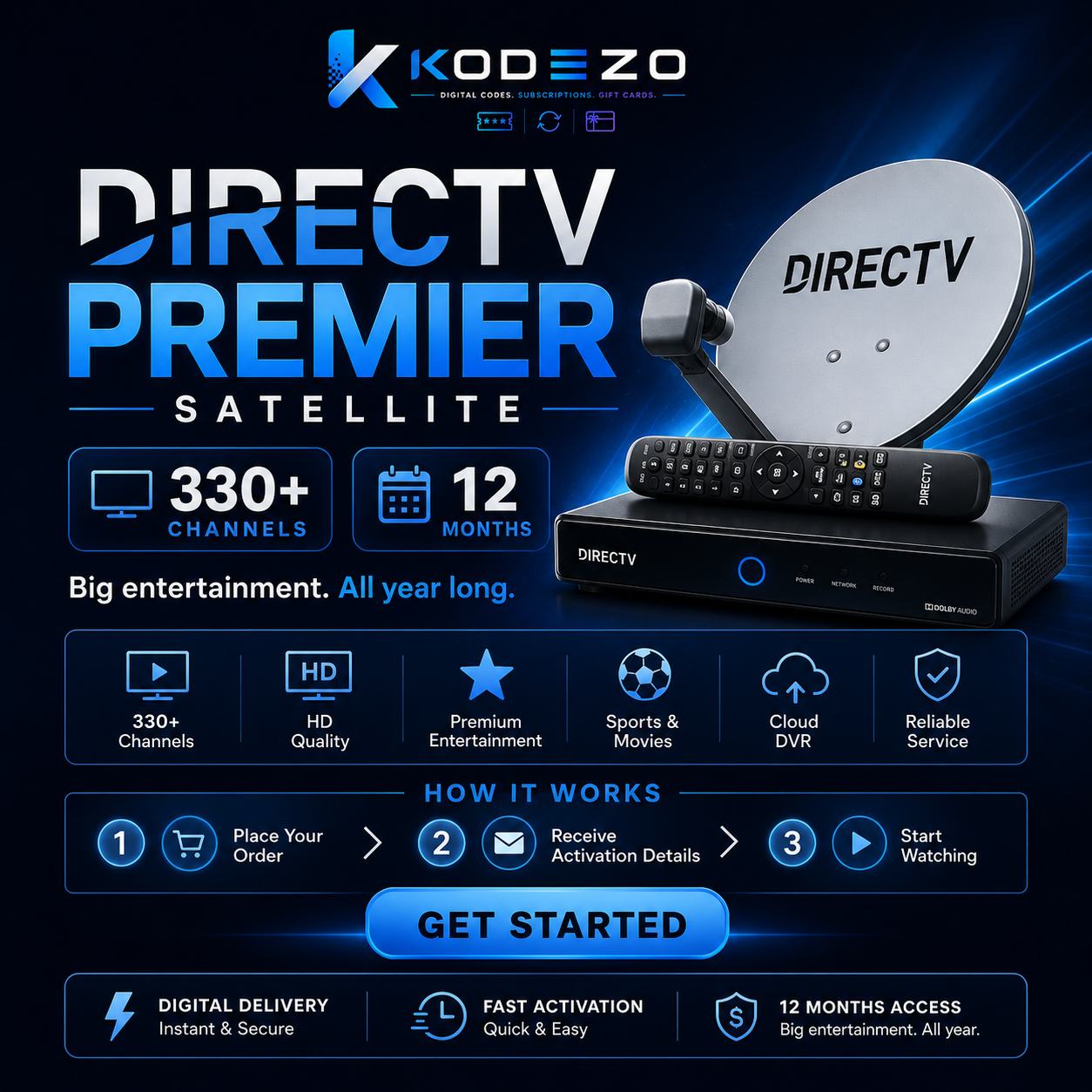 DirecTV Premier (Satellite) 330+ Channels