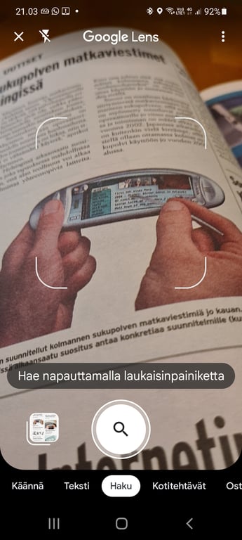 Nokian puhelin Google Lensin tähtäimessä